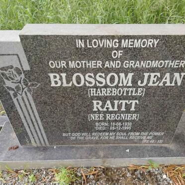 RAITT Blossom Jean formerly HAREBOTTLE nee REGNIER 1930-1995