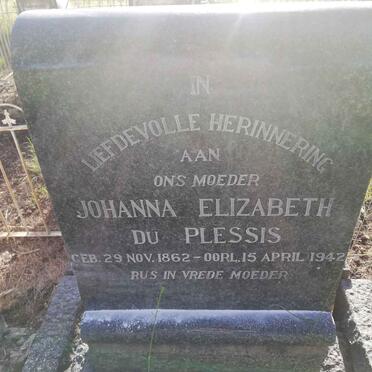 PLESSIS Johanna Elizabeth, du 1862-1942