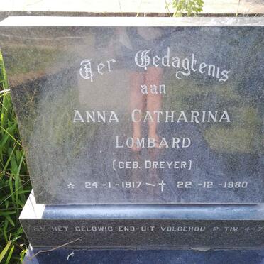 LOMBARD Anna Catharina nee DREYER 1917-1980