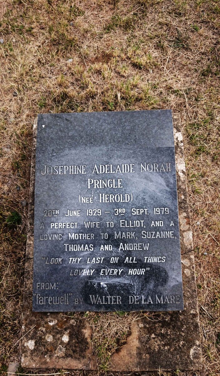 PRINGLE Josephine Adelaide Norah nee HEROLD 1929-1979