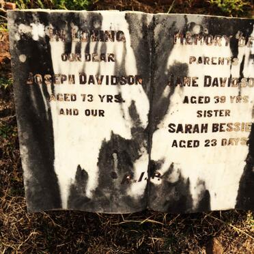 DAVIDSON Joseph & Jane :: DAVIDSON Sarah Bessie