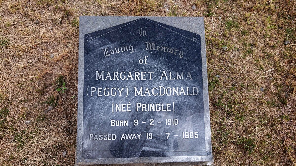 MACDONALD Margaret Alma nee PRINGLE 1910-1985