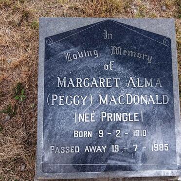 MACDONALD Margaret Alma nee PRINGLE 1910-1985