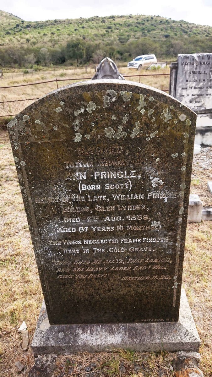 PRINGLE Ann nee SCOTT -1889