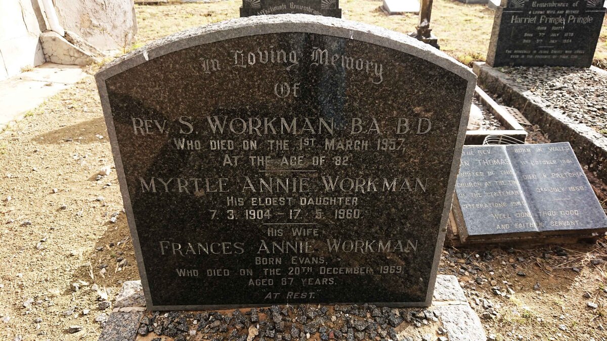 WORKMAN S. -1957 & Frances Annie EVANS -1969 :: WORKMAN Myrtle Annie 1904-1960