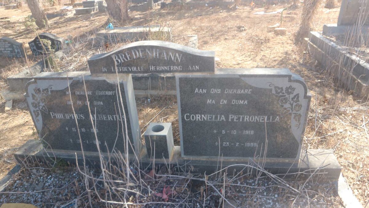 BREDENHANN Philippus Albertus 1921-1991 &amp; Cornelia Petronella 1918-1999