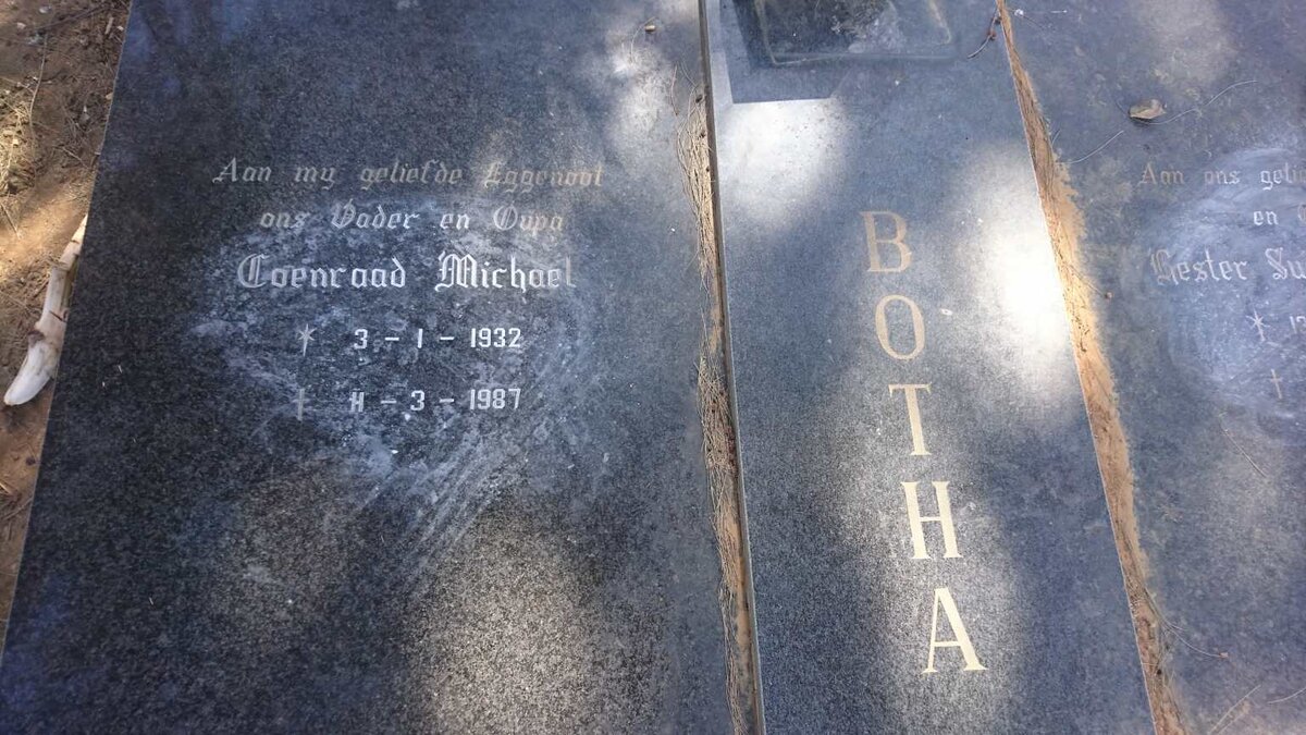 BOTHA Coenraad Michael 1932-1987 &amp; Hester Susanna MAREE 1932-