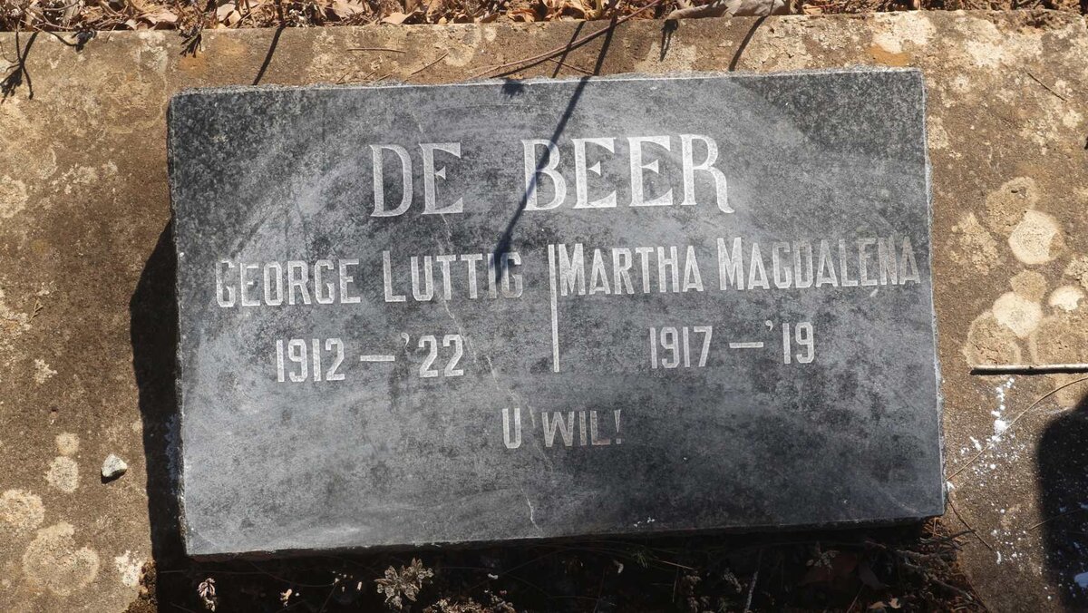 BEER George Luttig, de 1912-1922 :: DE BEER Martha Magdalena 1917-1919