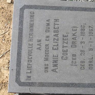 COETZEE Jasper Alwyn Francois 1889-1954 &amp; Annie Elizabeth DRAKE 1896-1967