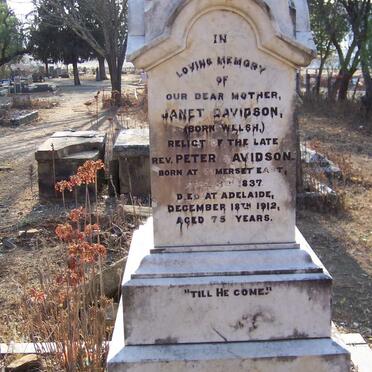 DAVIDSON Janet nee WELSH 1837-1912
