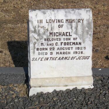 FOREMAN Michael 1925-1938
