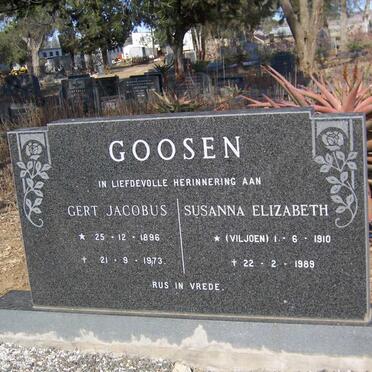 GOOSEN Gert Jacobus 1896-1973 &amp; Susanna Elizabeth VILJOEN 1910-1989