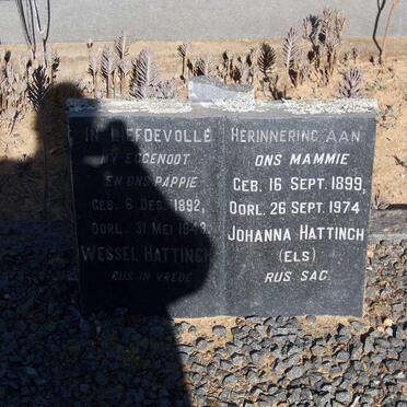 HATTINGH Wessel 1892-1943 &amp; Johanna ELS 1899-1974
