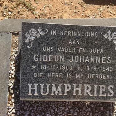 HUMPHRIES Gideon Johannes 1903-1943