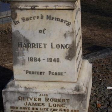 LONG Harriet 1864-1940:: LONG Oliver Robert James
