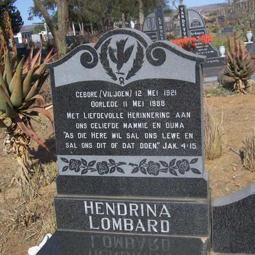 LOMBARD Hendrina nee VILJOEN 1921-1988