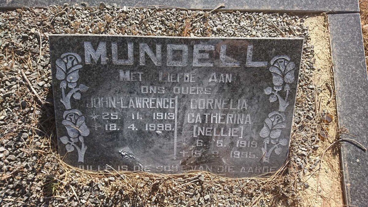 MUNDELL John-Lawrence 1913-1998 &amp; Cornelia Catherina 1919-1995