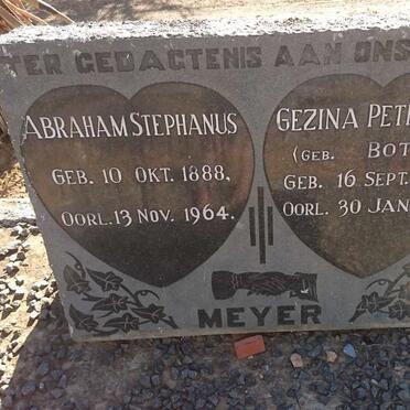 MEYER Abraham Stephanus 1888-1964 &amp; Gezina Petronella BOTHA 1895-1954