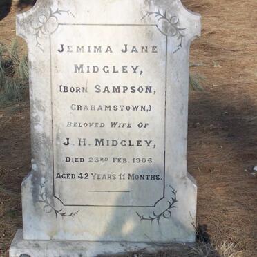 MIDGLEY Jemima Jane nee SAMPSON -1906