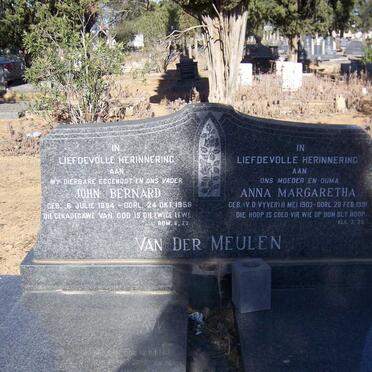 MEULEN John Bernard, van der 1894-1958 &amp; Anna Margaretha V.D. VYVER 1903-1991