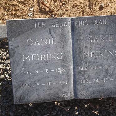 MEIRING Danie 1913-1991 &amp; Sarie 1914-1997