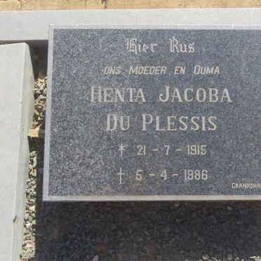 PLESSIS Henta Jacoba, du 1915-1986