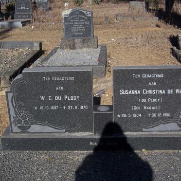 PLOOY W.C., du 1887-1970 &amp; Susanna Christina DE WET nee MARAIS 1904-1980