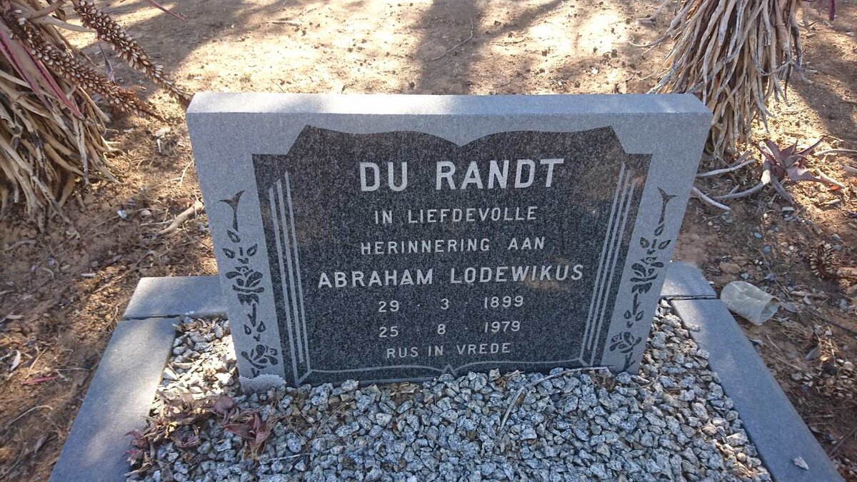RANDT Abraham Lodewikus, du 1899-1979