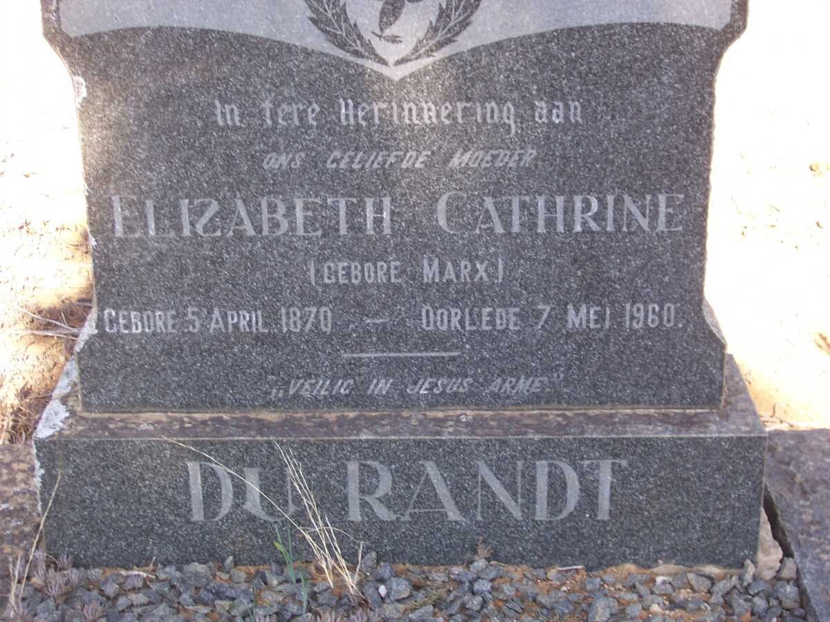 RANDT Elizabeth Cathrine, du nee MARX 1870-1960