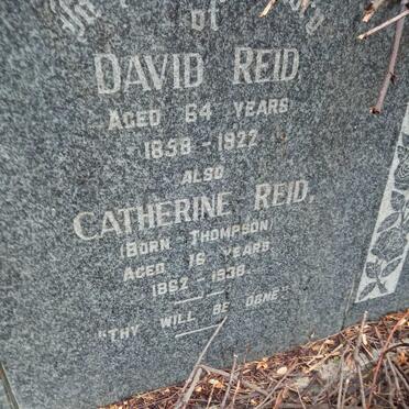 REID David 1858-1922 &amp; Catherine THOMPSON 1862-1938