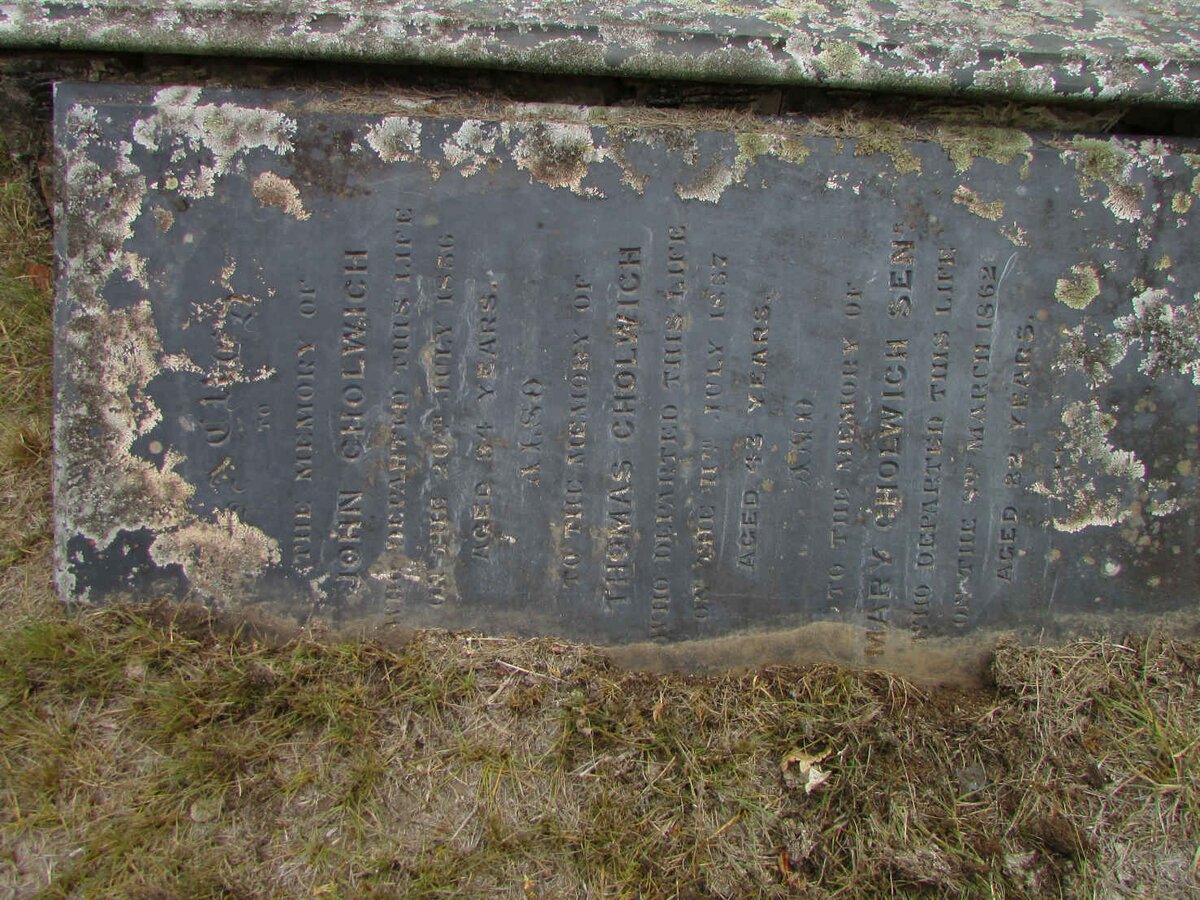 CHOLWICH John -1856 :: CHOLWICH Thomas -1857 :: CHOLWICH Mary -1862