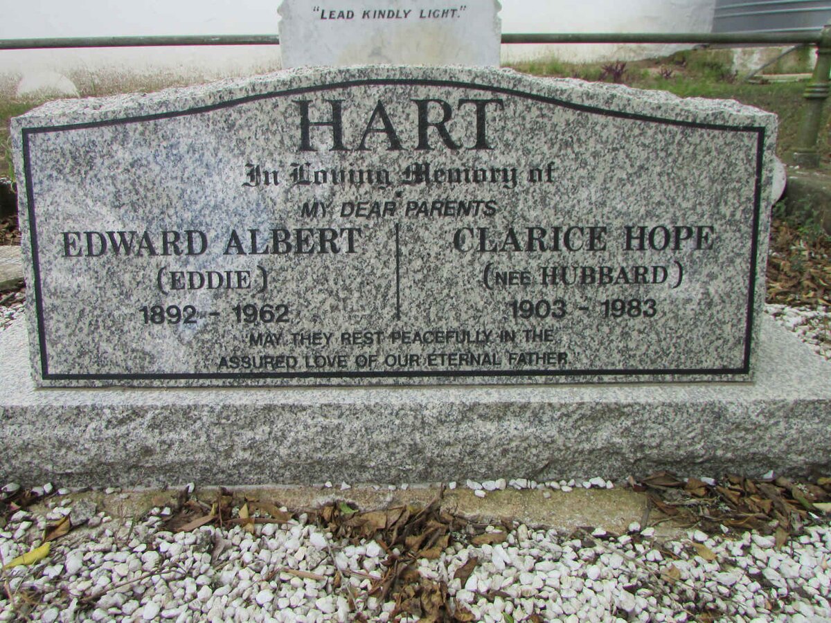 HART Edward Albert 1892-1962 &amp; Clarice Hope HUBBARD 1903-1983