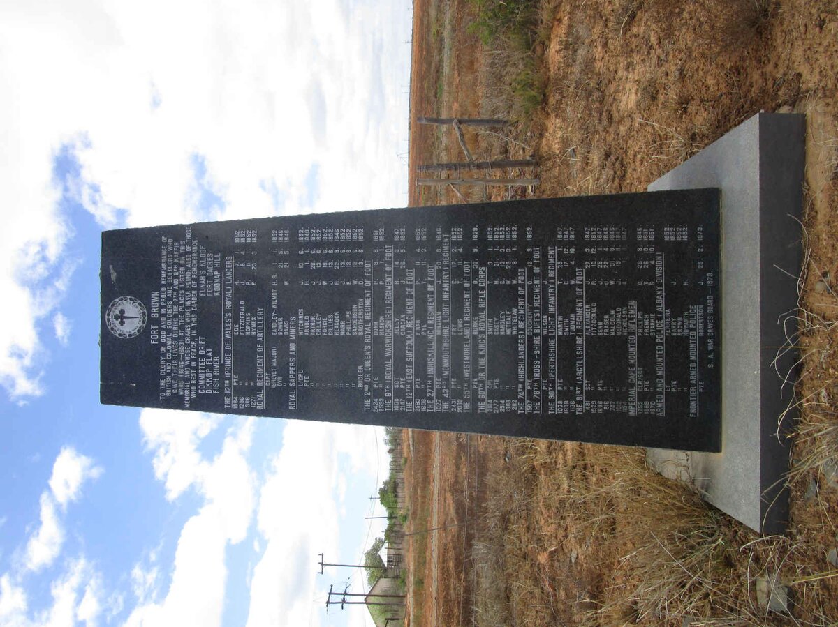 4. Memorial - 7th &amp; 8th Frontier War 1846-1853