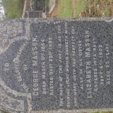 MASSON George 1854-1899 :: MASSON Elizabeth -1902