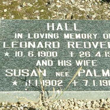 HALL Leonard Redvers 1900-1987 &amp; Susan PALMER 1902-1988