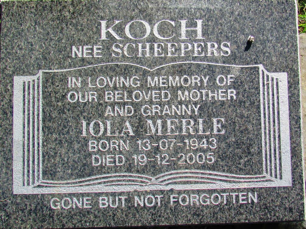 KOCH Iola Merle nee SCHEEPERS 1943-2005