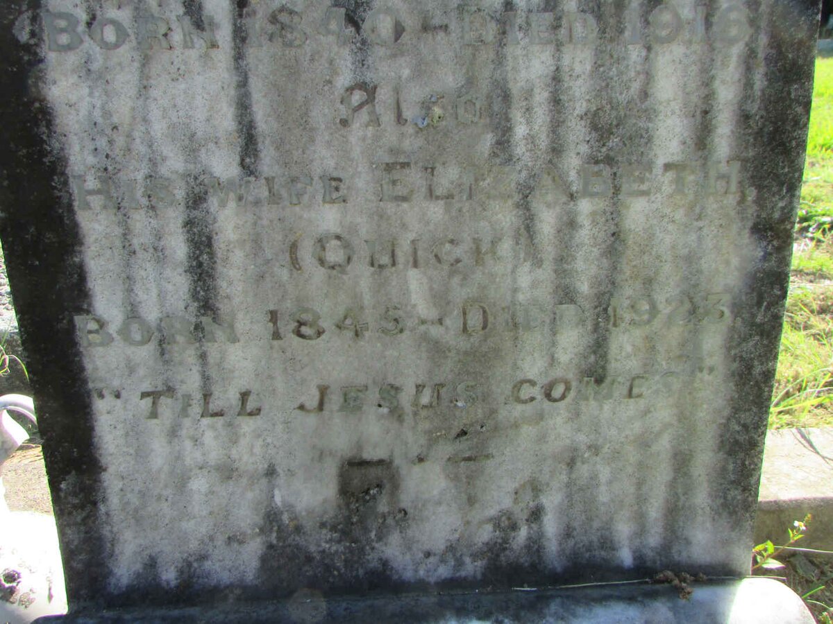 WILLMORE Elizabeth nee QUICK 1845-1923