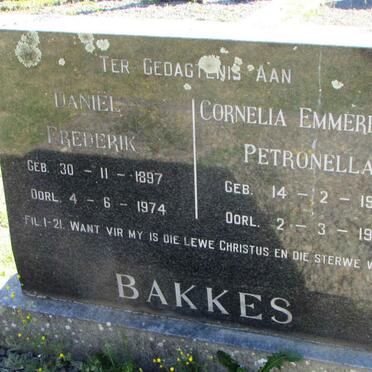BAKKES Daniel Frederik 1897-1974 &amp; Cornelia Emmerentia Petronella 1905-1992