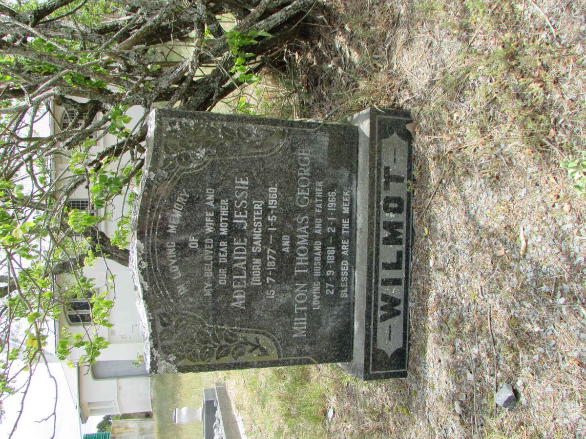 WILMOT Milton Thomas George 1881-1966 &amp; Adelaide Jessie SANGSTER 1877-1960