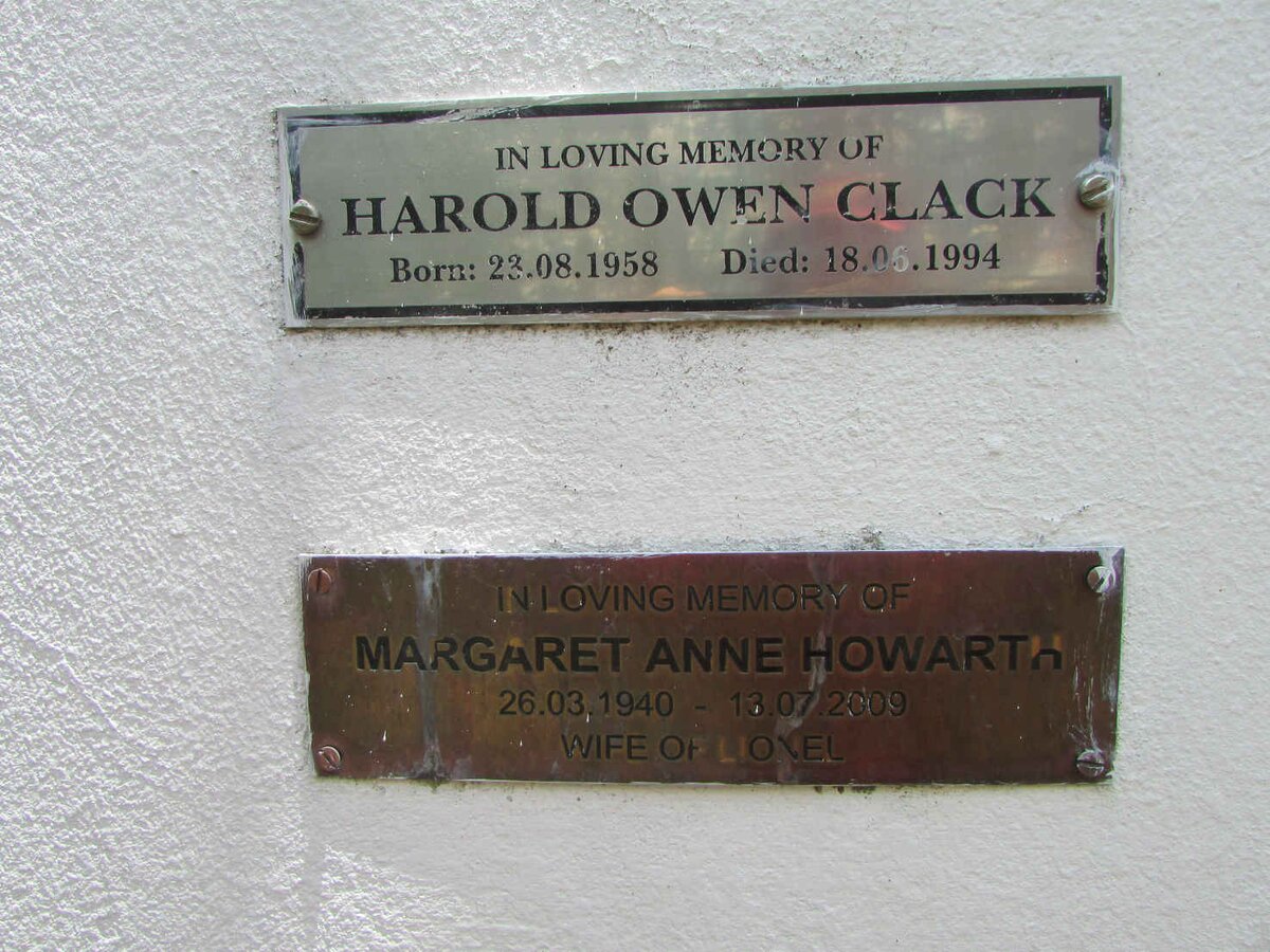 CLACK Howard Owen 1958-1994 :: HOWARTH Margaret Anne 1940-2009