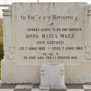 MARX Anna Maria nee COETSEE 1892-1945
