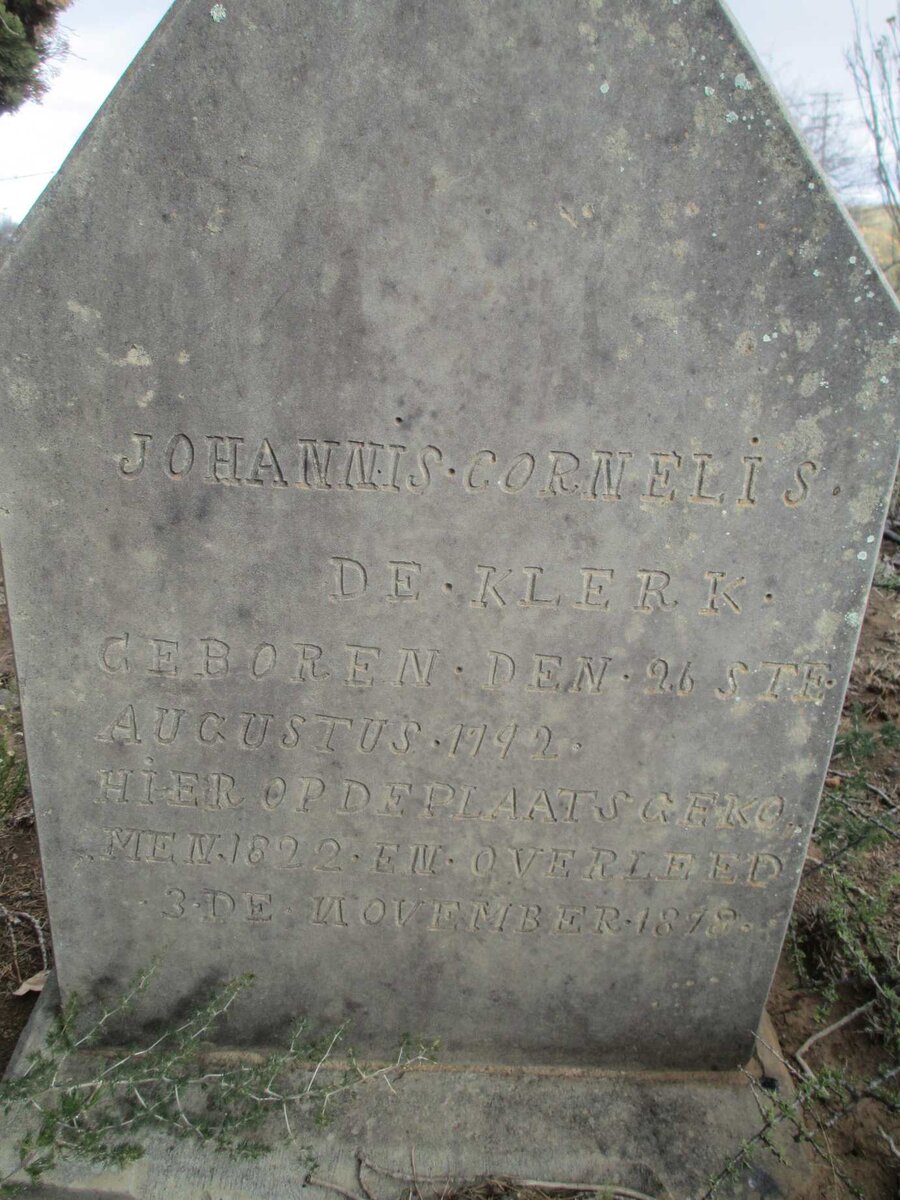 KLERK Johannis Cornelis, de 1792-1878