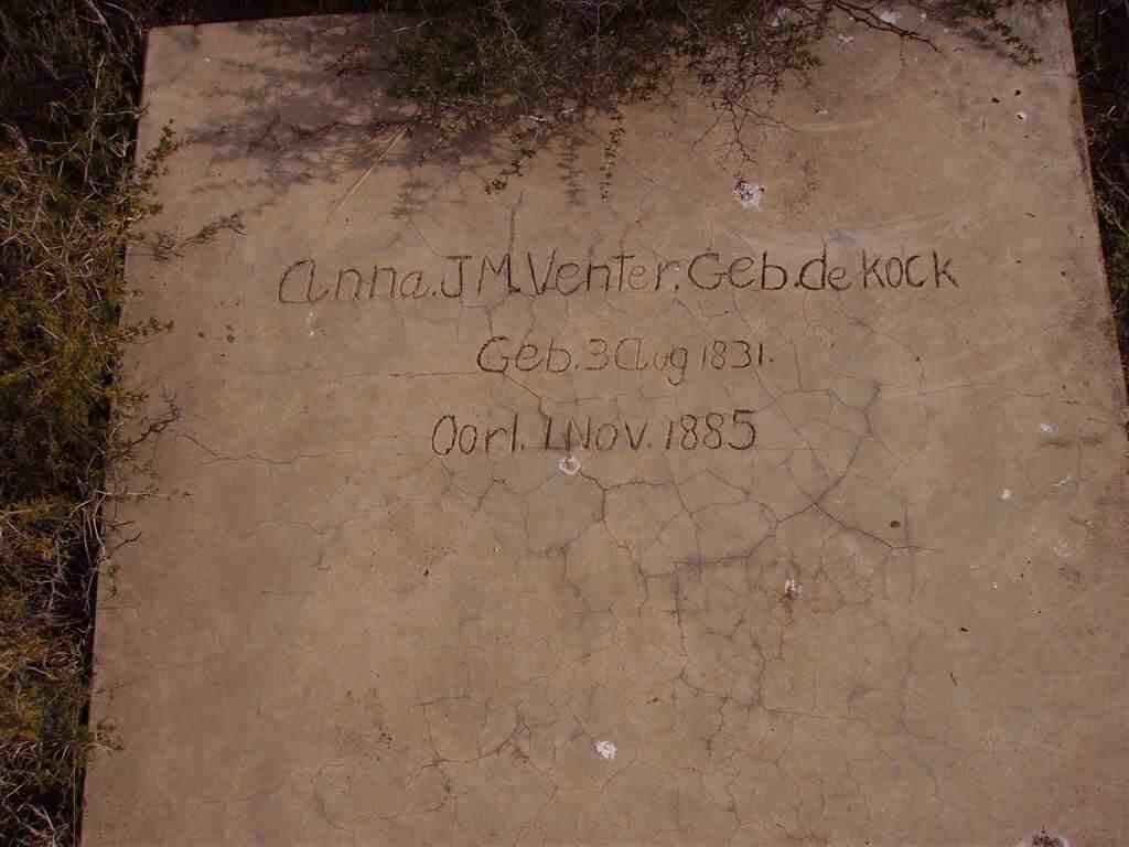 VENTER Anna Johanna Magdalena nee DE KOCK 1831-1885