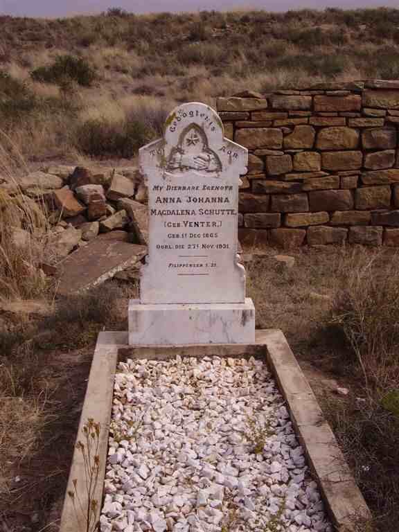 SCHUTTE Anna Johanna Magdalena nee VENTER 1865-1931