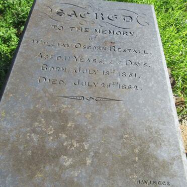 RESTALL William Osborn 1851-1862