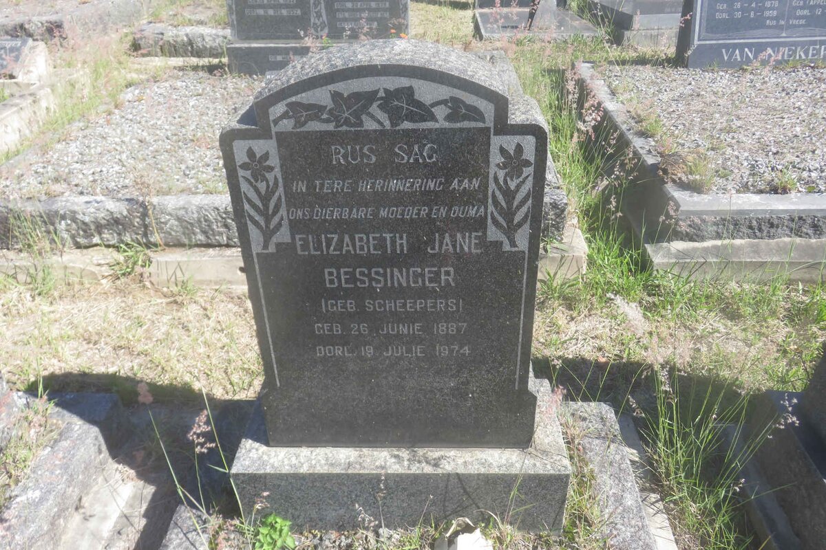 BESSINGER Elizabeth Jane nee SCHEEPERS 1887-1974