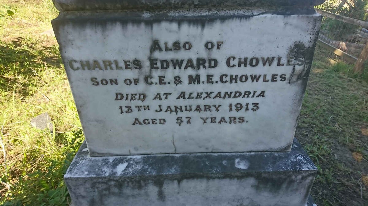 CHOWLES Charles Edward -1913