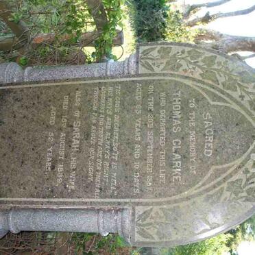 CLARKE Thomas -1887 &amp; Sarah -1839