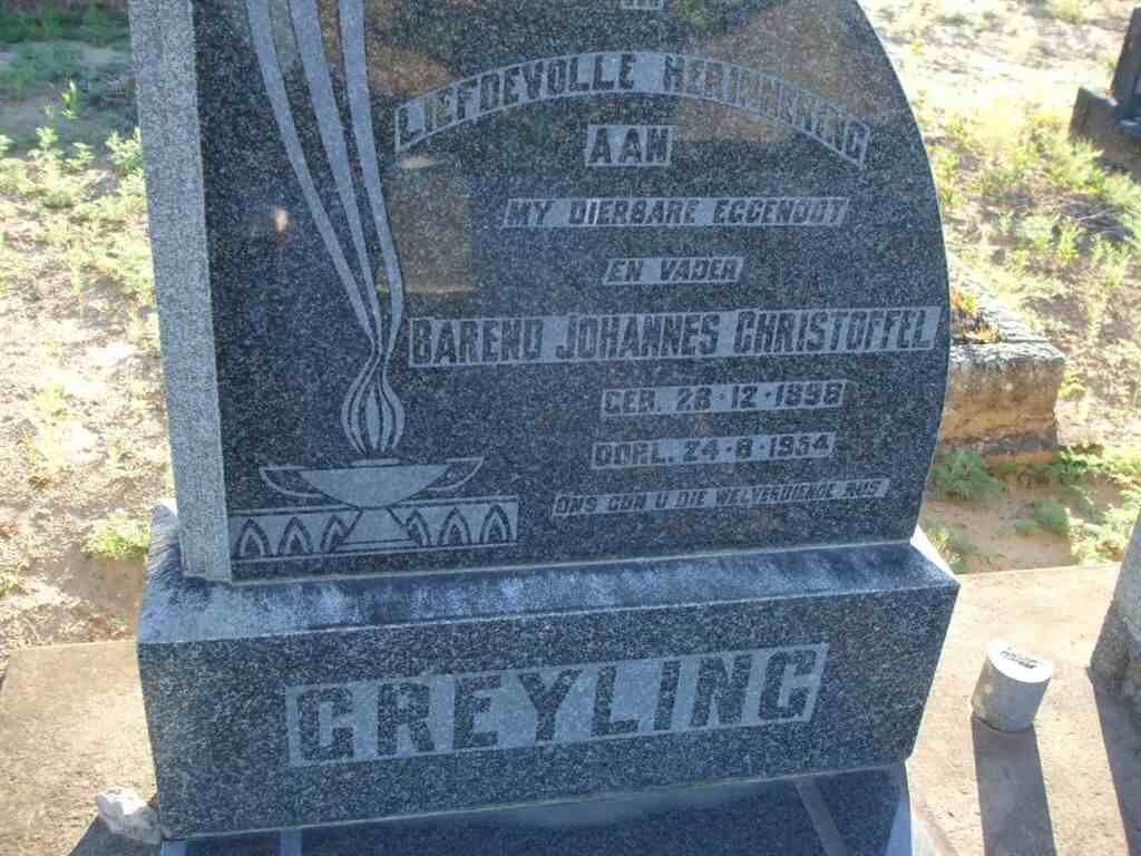 GREYLING Barend Johannes Christoffel 1898-1954