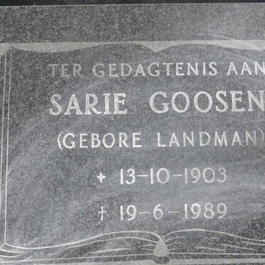GOOSEN Sarie nee LANDMAN 1903-1989